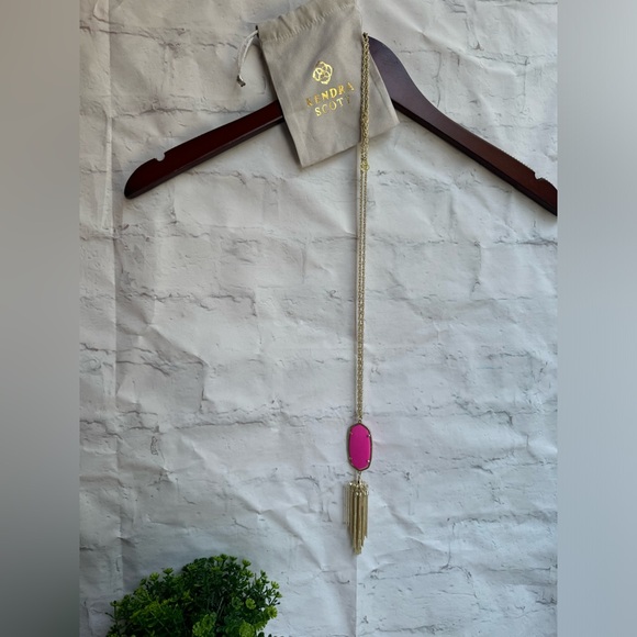 Kendra Scott Womens Rayne Necklace Magenta Gold, New with tags and pouch - Picture 11 of 12